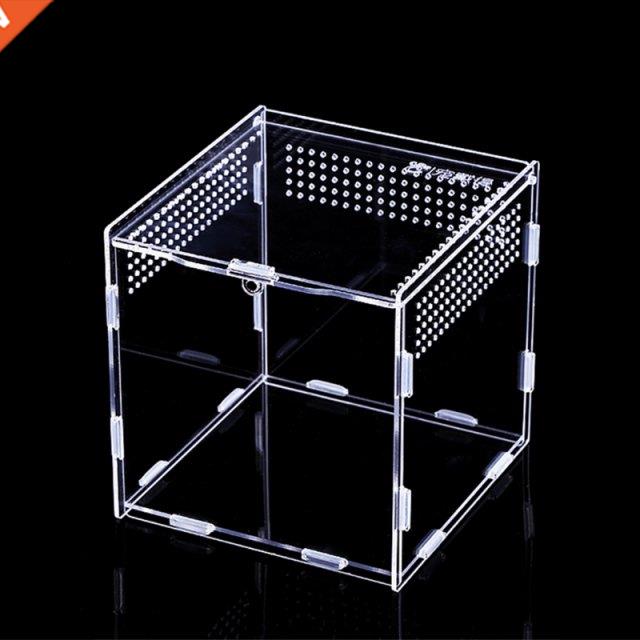 Reptile Feeding Box Breeding Case Portable Acrylic Terrarium