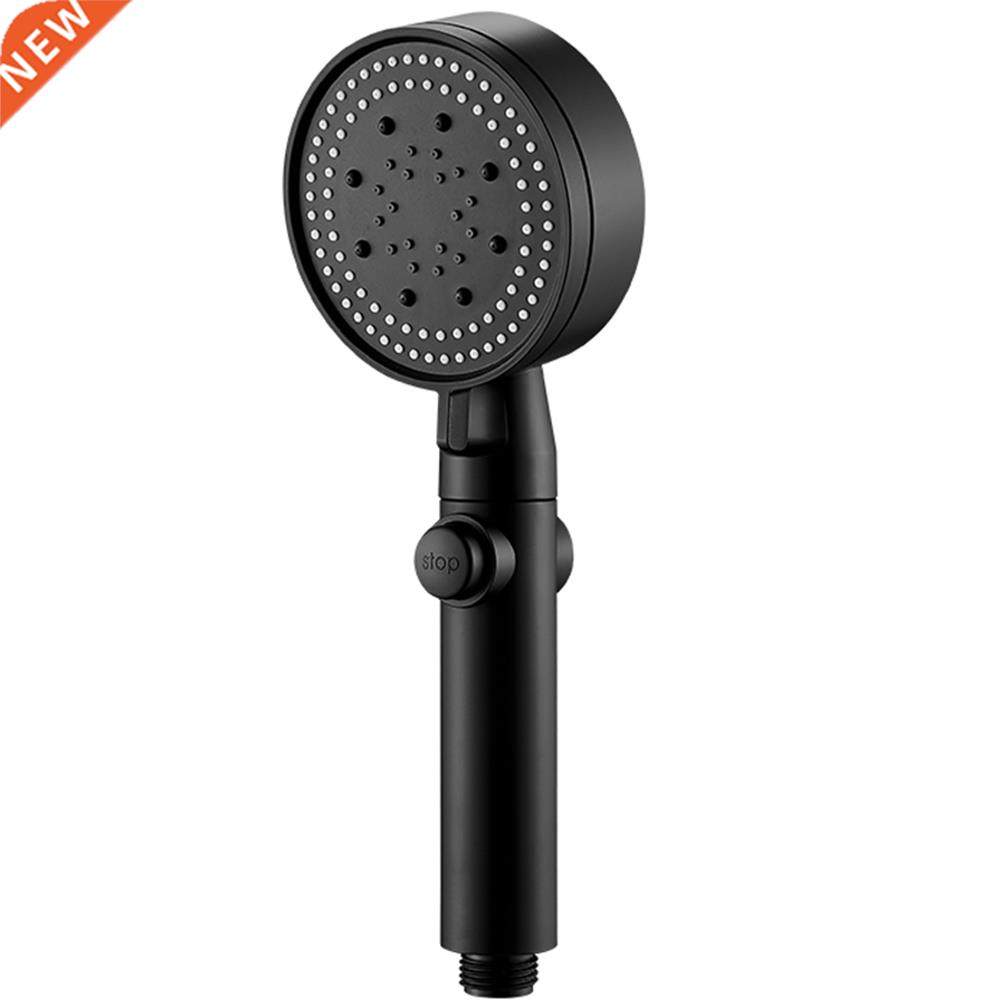 Blck Shower Hed Wter Sving Flow 5-Mode djustble Pressu