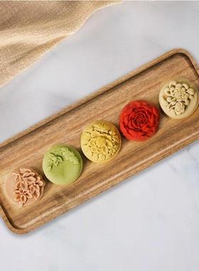 Wooden Serving Tray Dessert Platter Dish Plate for Drinks Ch