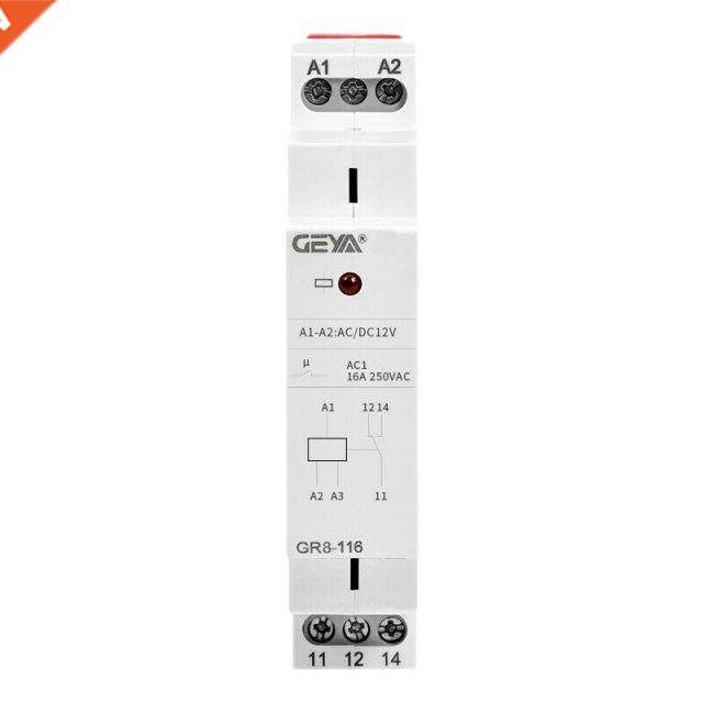 GEYA Auxiliary Relay AC/DC12V Electronetic Relay SPDT Module