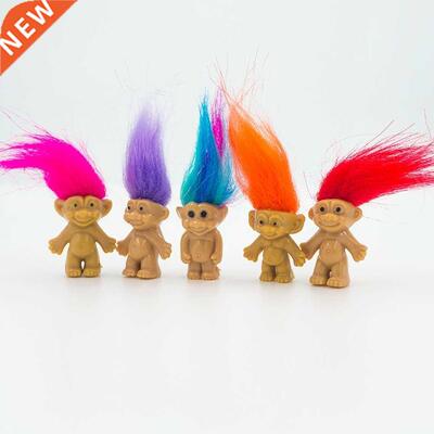 5pcs/lot Anime Action Figure Kawaii Trolls Dolls Colorful Ha