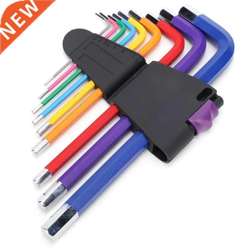 9PCS Flat-End Colorful Hex Socket Wrench Set Hex Key Tools S