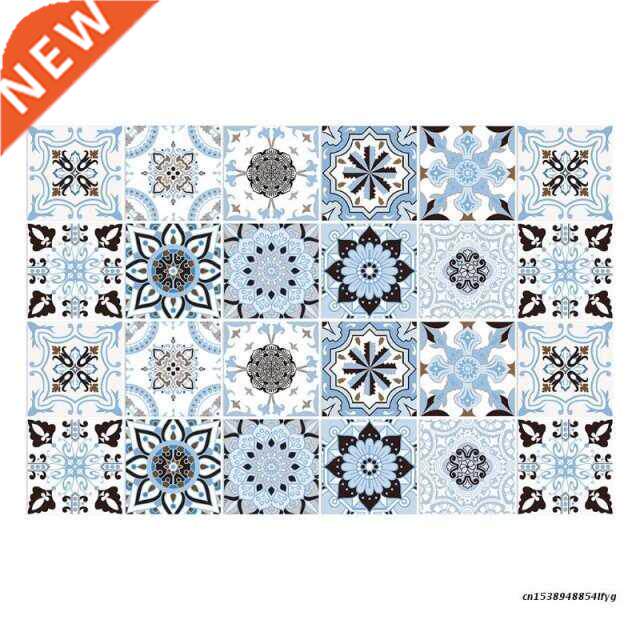 10pcs Backsplash Tile Stickers Blue Peel Stick Wall Sticky W