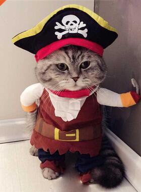 Funny Cat Costumes Pirate Suit Cat Clothes Kitty Kitten Cors