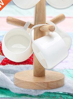 23GB Wood Tree Mug Holder Tabletop Tea Coffee Cup Rack Stora