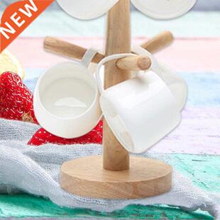 23GB Wood Tree Mug Holder Tabletop Tea Coffee Cup Rack Stora