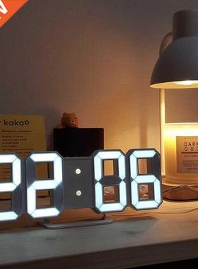 LED Digital Wall Clock Alarm Date Temperature Automatic Back