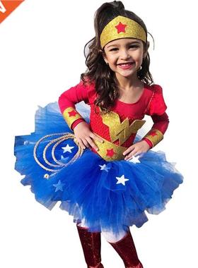 Wonder Girl Costume Dress Superhero Costume Children Hallowe