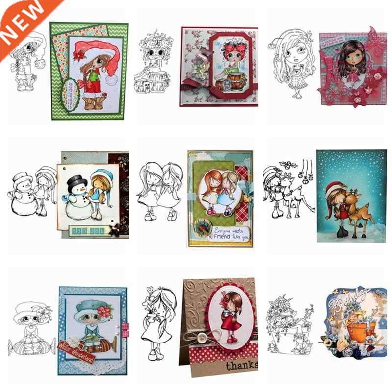 clear rubber stamps for  scrapbooking card christmas gir