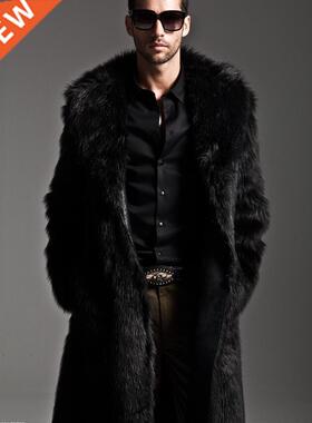 2020 Autumn and Winter Men's Faux Fur Large Lapel Fu