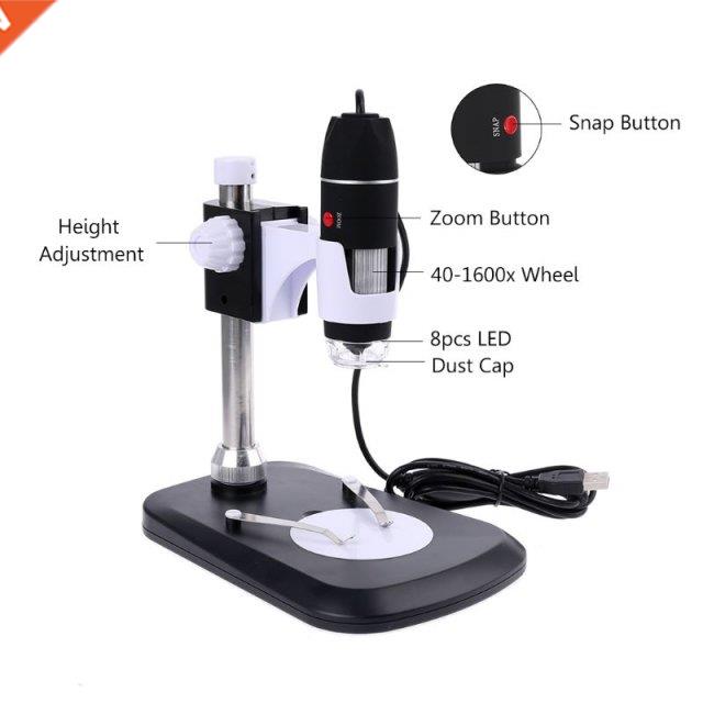 1600X Digital Microscope Endoscope with Stand USB 2.0 Magnif