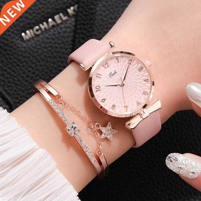 Women Watches Bracelet Set Flowers Ladies Bracelet Watch Cas