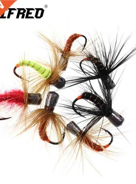 6pcs Weighted Fishing Fly Worm Mahalka Winter Fishing Jigs 1