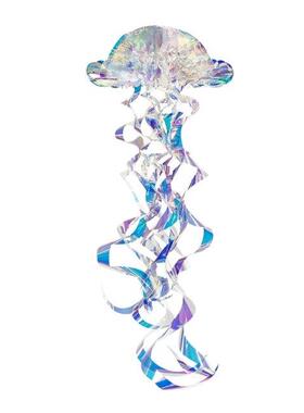 Glitter Iridescent Hanging Honeycomb Jellyfish Ornament