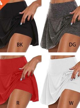 New Women Athletic Tennis Golf Sports Trousers Skirt 2-In-1