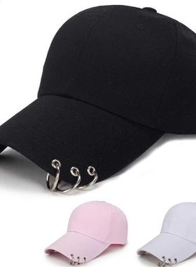 Women Men Hip Hop Kpop Snapback Baseball Cap Solid Color Wit