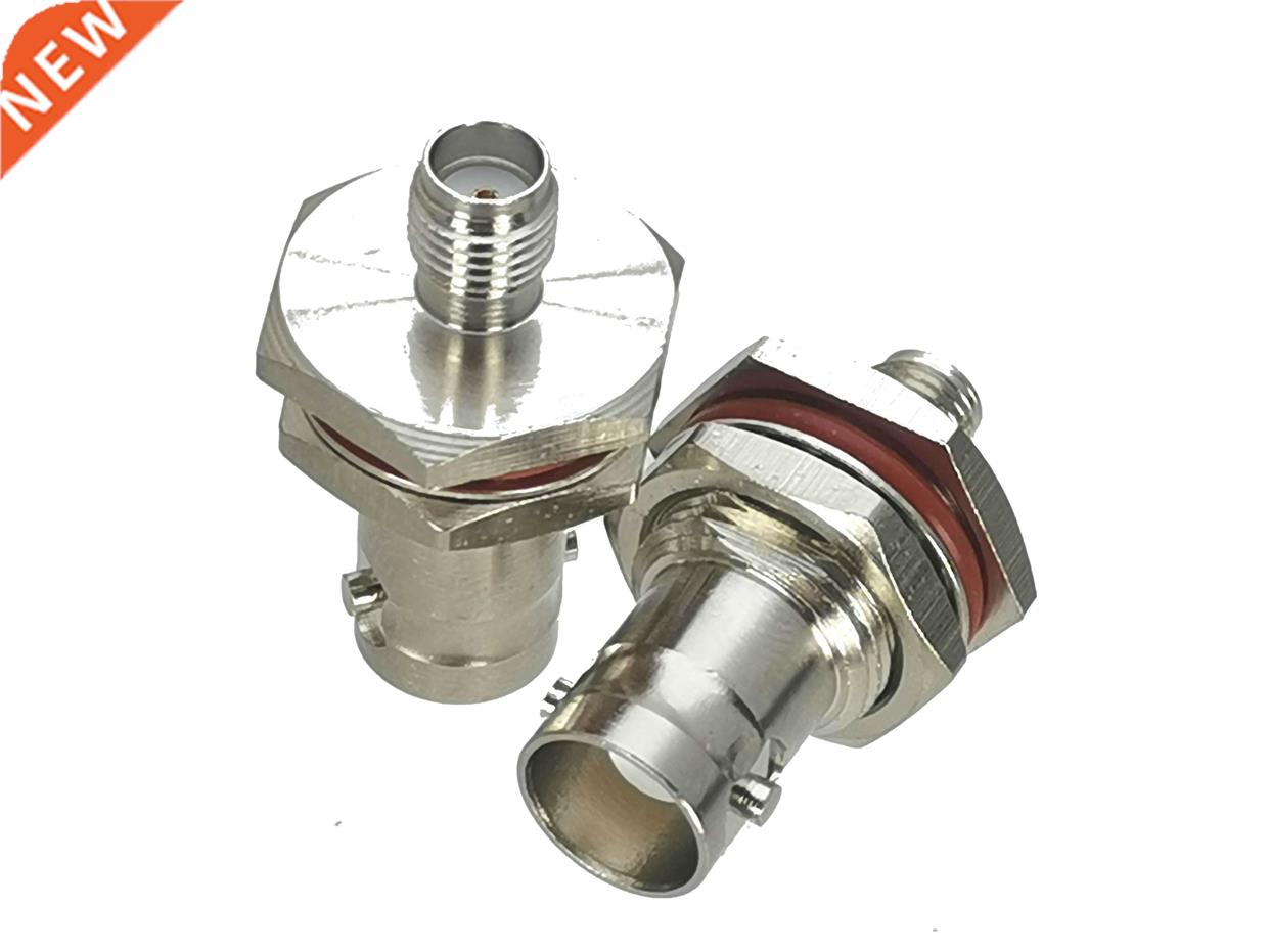 1Pcs BNC Female jack to SMA Female jack Bulkhead Nut RF Adap