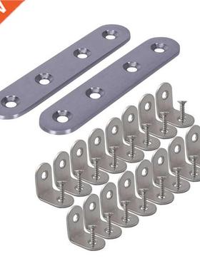 2Pcs Flat Stainless Steel Plate rackets Support &p; 16Pcs ra