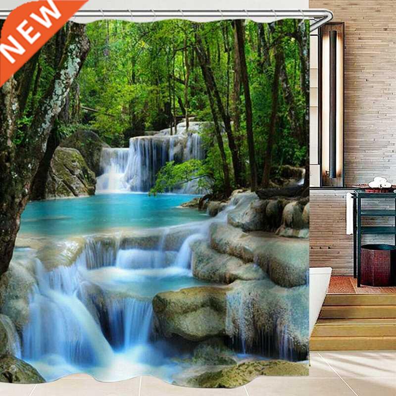 3D Nature Scenery Bathroom Set Shower Curtain Bathroom Curta