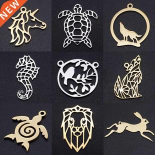 Horse Turtle 100% lot Stainles Wholesale Sea Charms 5pcs DIY