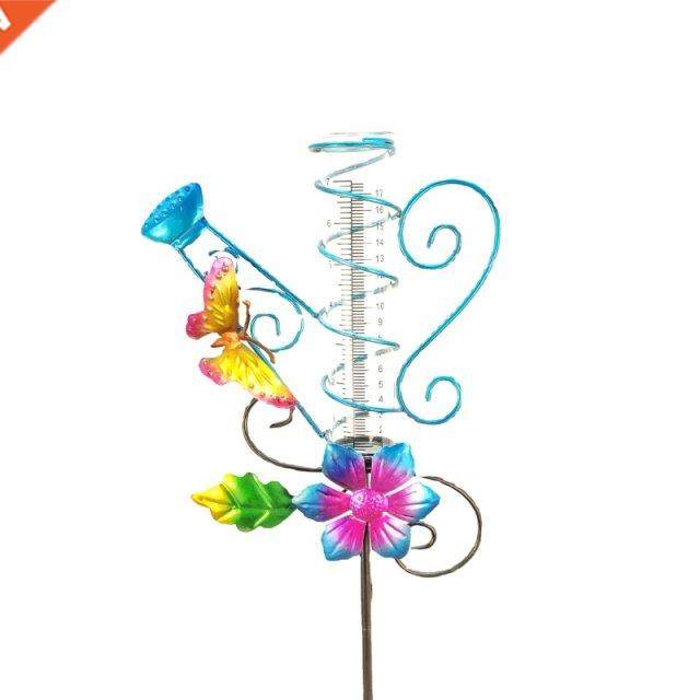 G6DA Beautiful Rain Gauge Outdoor Peacock Kettle Shape Large