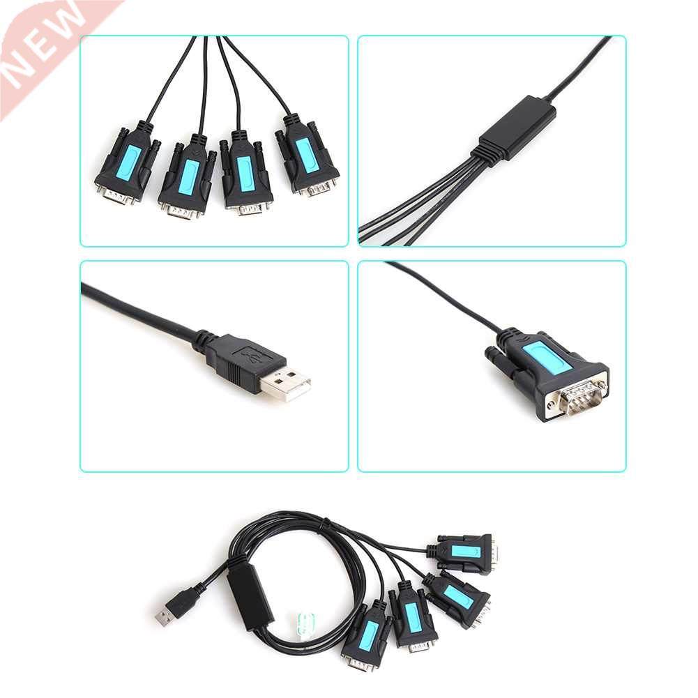 4 Port USB to RS22 DB9 Serial Adapter PC Notebook Windows A