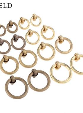 2Pcs Vintage Brass Jewelry Box Ring Knobs Furniture Hardware