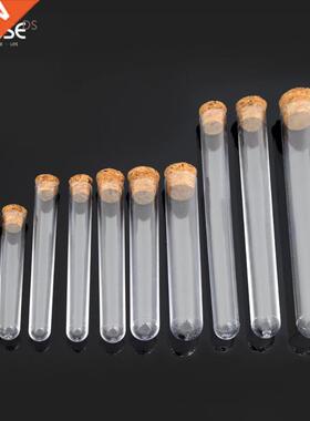 10pcs/pack Lab Glass Test Tube With Cork Stoppers 15x150mm L
