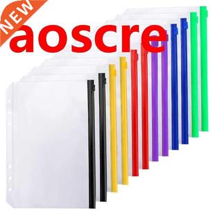 Size Pouch Binder Fol Zipper Pockets Holes 12PCS