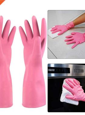 Pink Gardening Gloves Waterproof Reusable Emulsion Dishwashi