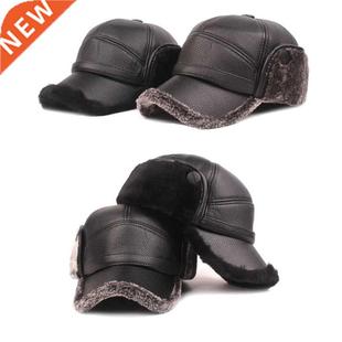 Hats Fashion Cap Warm Outdo Baseball Winter Leather Keep Men