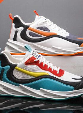 2022 New Color Matching Lace-up Blade Shoes Breathable Sneak