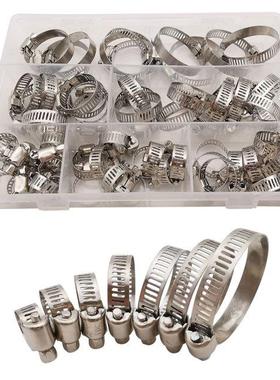 60Pcs Stainless Steel 8mm-38mm Multi Size Hoop Clamps Hose C