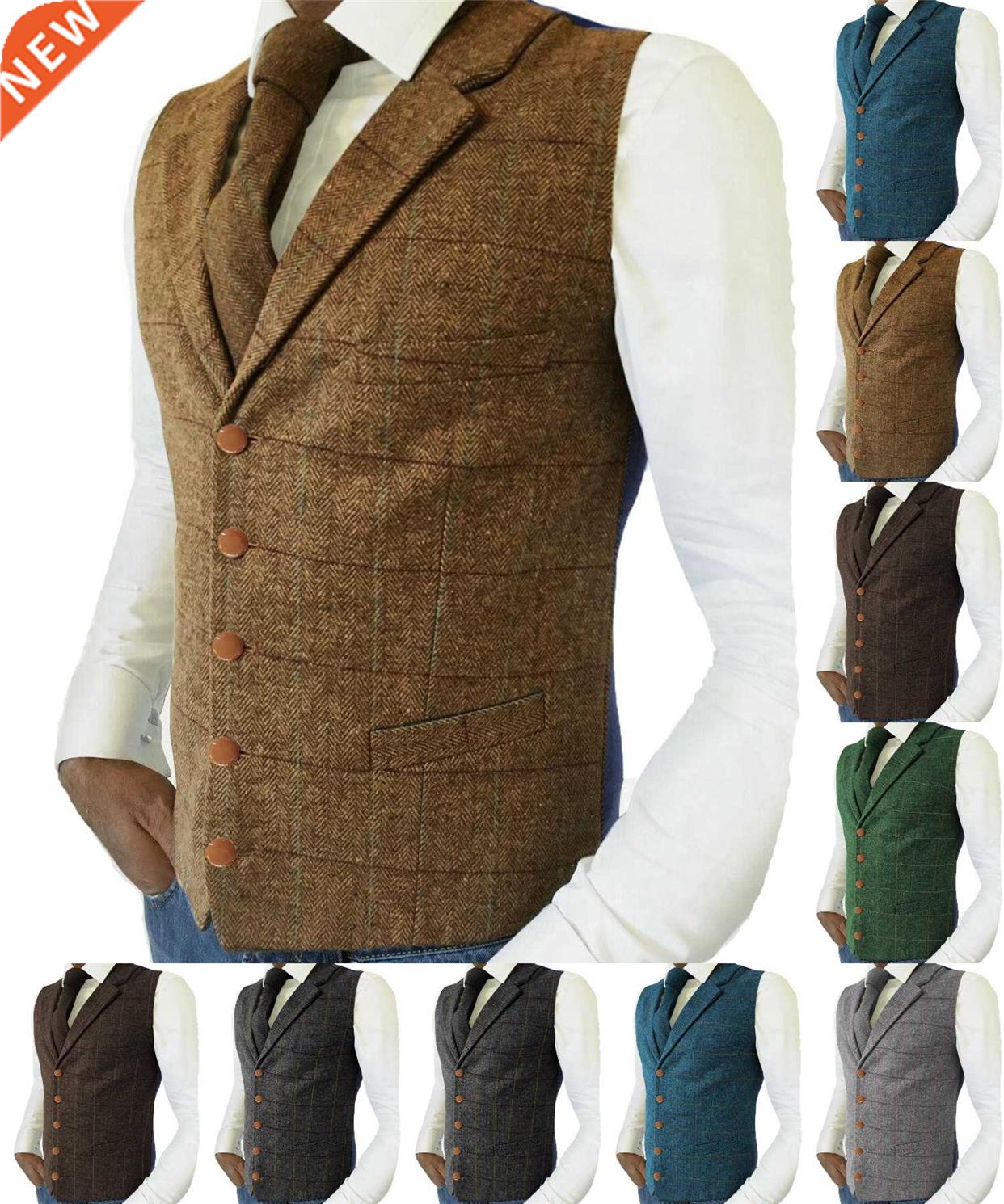 Casual Gentleman Men's Army Green Vest Soft Wool Brown J