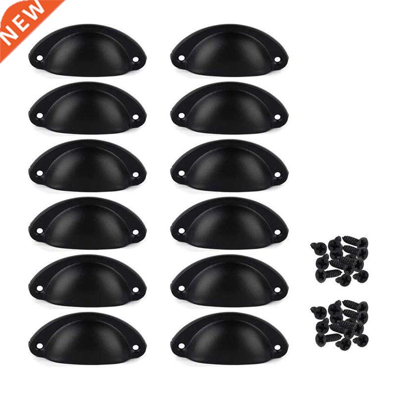 12Pcs Door Drwer Cbinet Iron Shell Cup Semicircle Hndle P