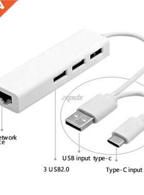 USB Type-C/USB 2.0 To LAN/RJ45 Cable+ USB .0 Port Hub Z07