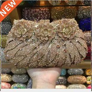 18 Colors Wedding Formal Dinner Clutch Women Gold Crystal Ev