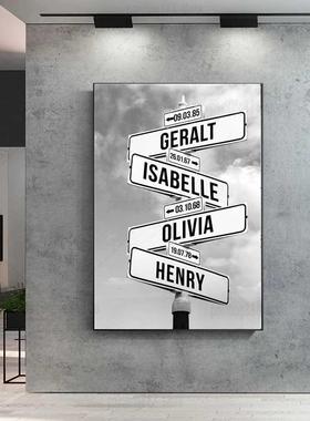 Personalized Intersection Street Sign 2-5 Names/Dates Paint