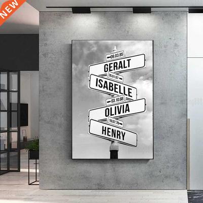 Personalized Intersection Street Sign 2-5 Names/Dates Paint