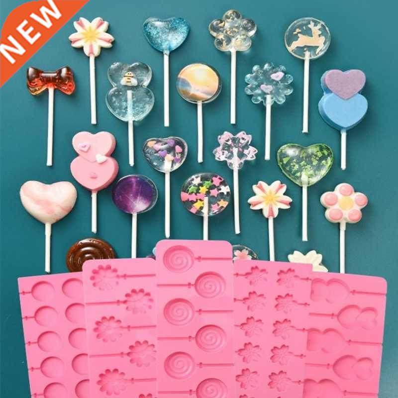 cute flower round silicone lollipop molds jelly and candy mo