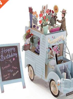 D Pop p Flowers Car Greeting Cards Thank You Card Valentine