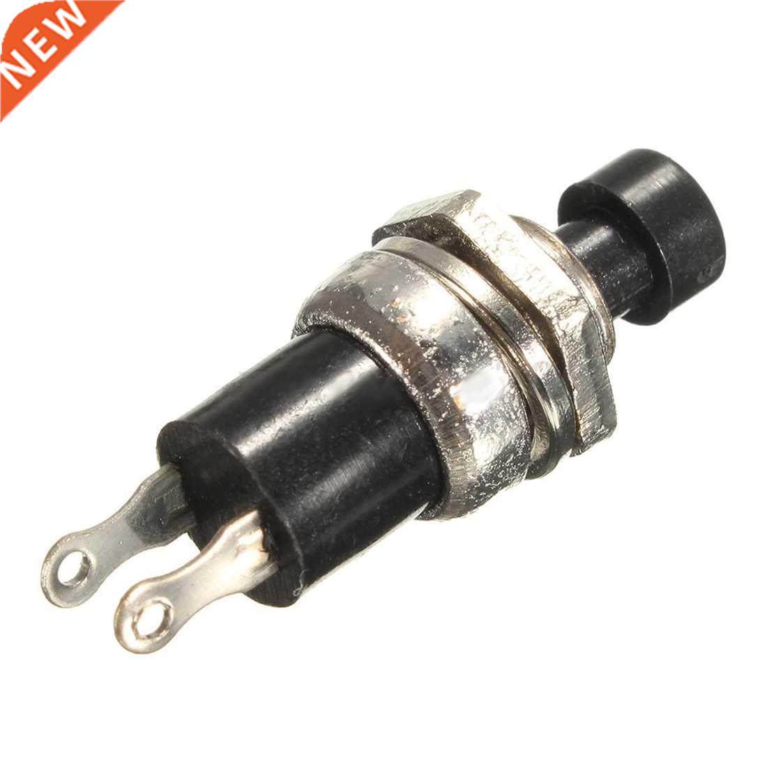 10Pcs 7mm Black 2Pins Mini Lockless Momentary ON/OFF Button