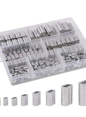 315Pcs 8 Sizes Aluminum Crimping Loop Sleeve Double Barrel F