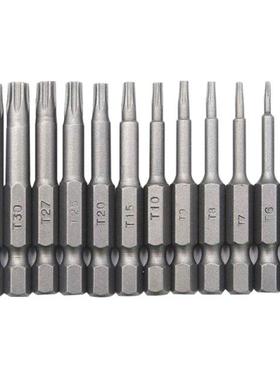 12 Pcs 50mm 1/4 Inch Hex Shank T5-T40 Torx Head Electric Scr
