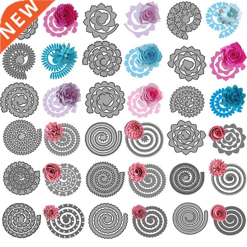 3D Spiral Flower Garland Metal Cutting Dies for DIY Scrapboo