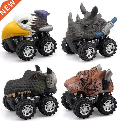 Dinosaur Track Car Pull Back Cars Animal Action Figures Educ