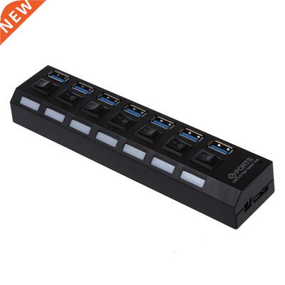 SODIAL(R)7 Port Hub Switchable USB 3.0 Splitter Extender for