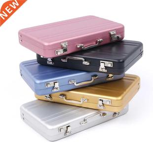 Card Holder Metal Suitcase Busin Case Bank Box Mini Aluminum