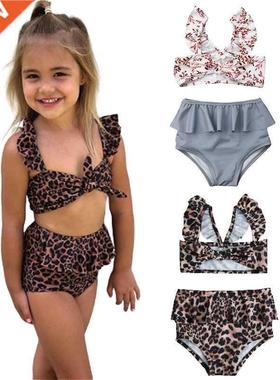 1-5Y Toddler Baby Girls Leopard Swimwear Bathing Suit 2 Piec