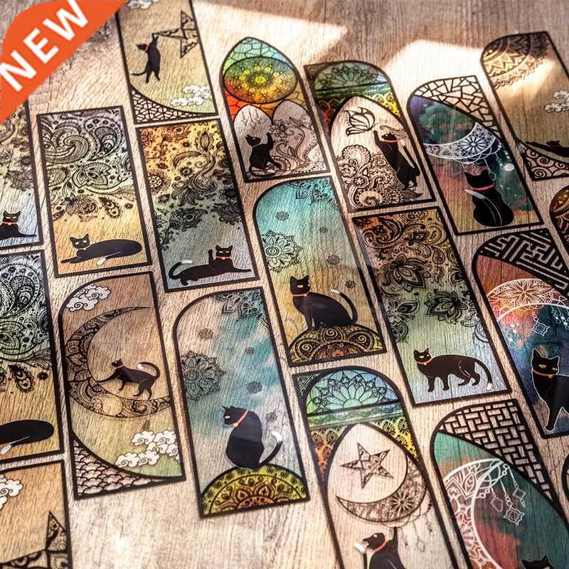 6 pcs/set Cute black cat daily series Bookmark PVC Matte Rea